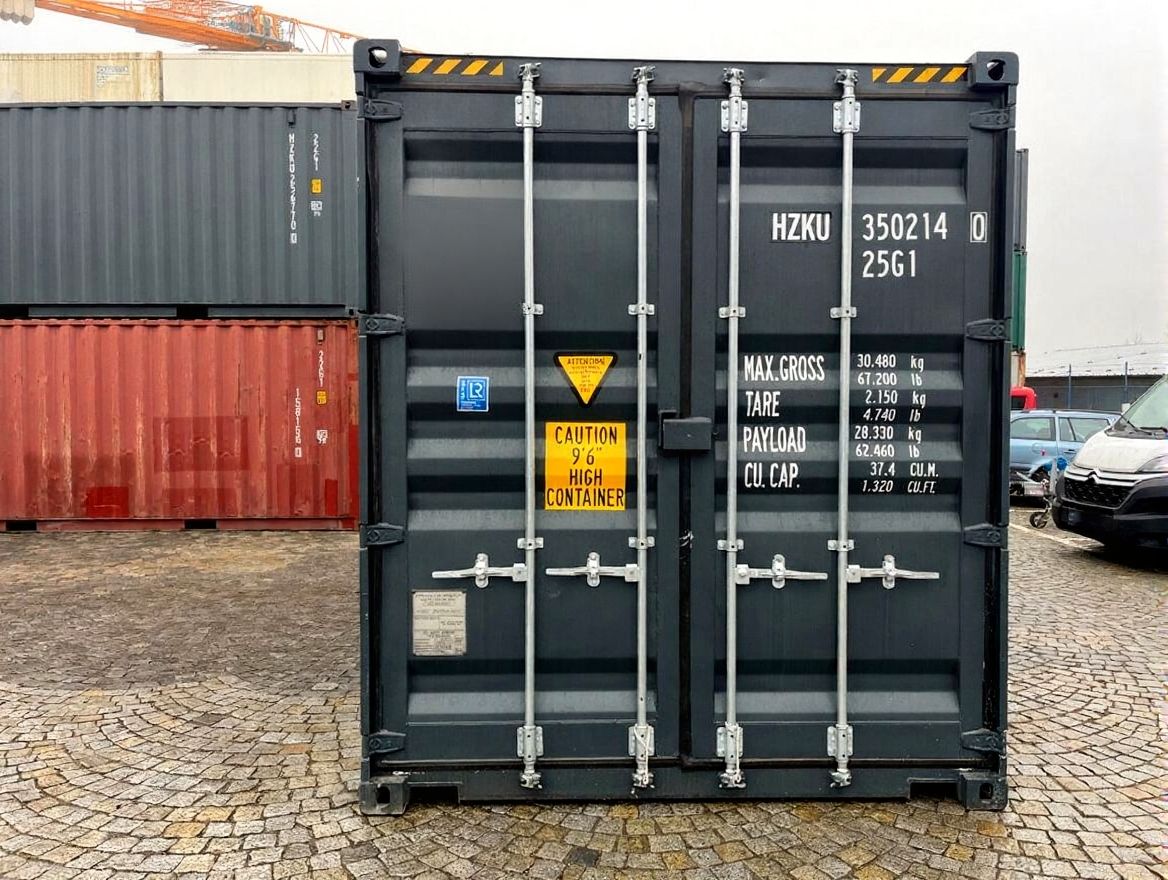 20 fots High Cube antracitgrå dobbeltdøre