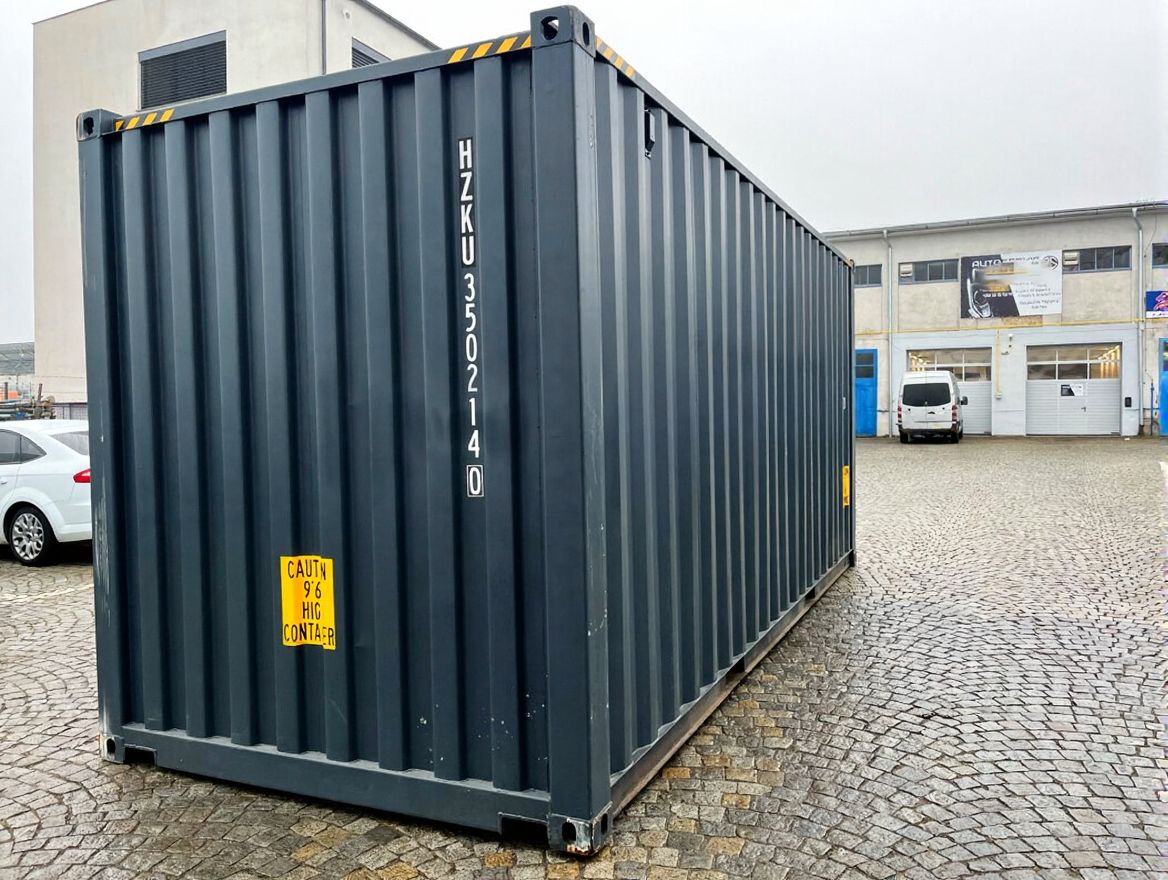 20 fots High Cube antracitgrå baksida