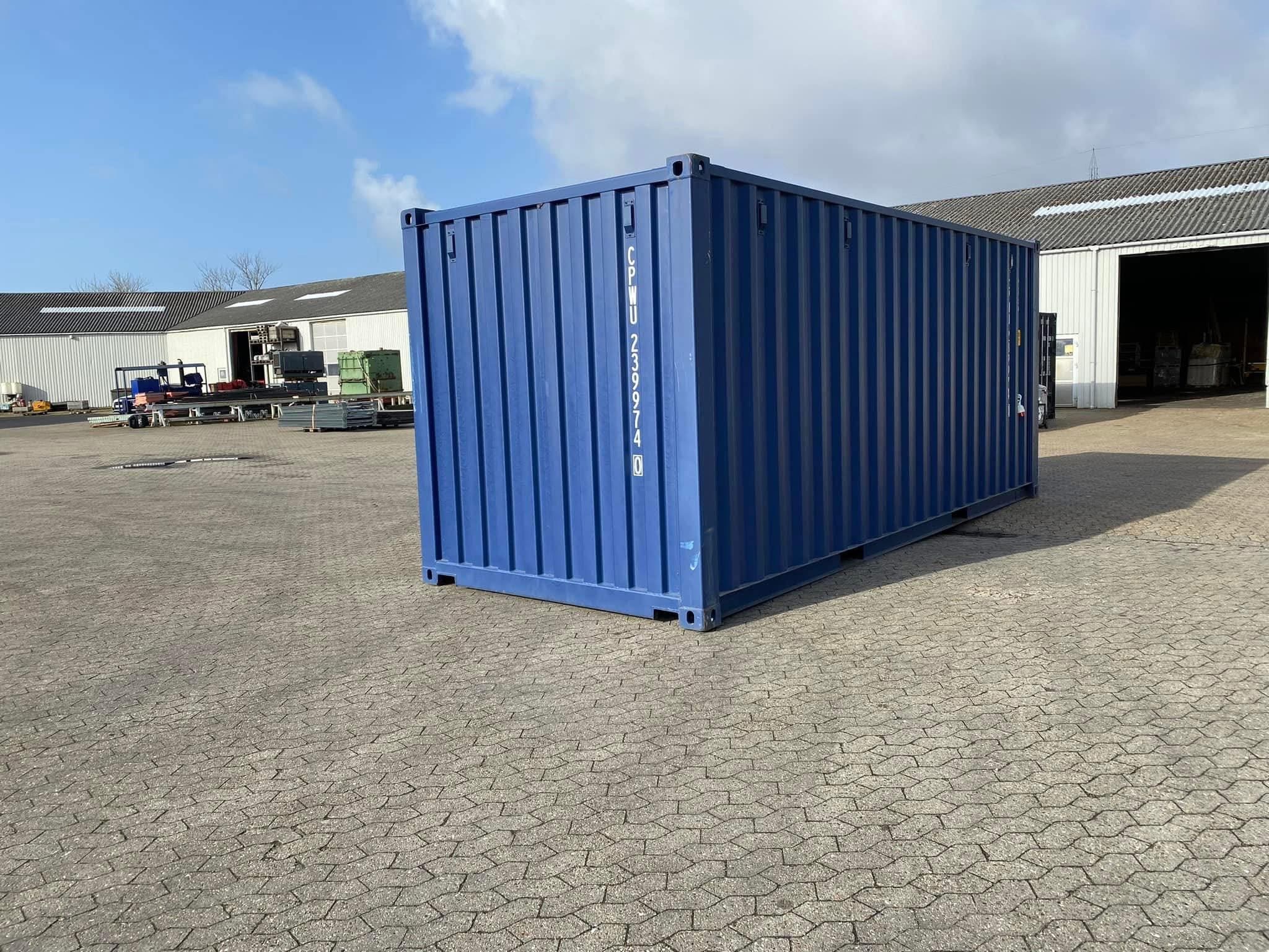 20 fots isolerad container blå gavl
