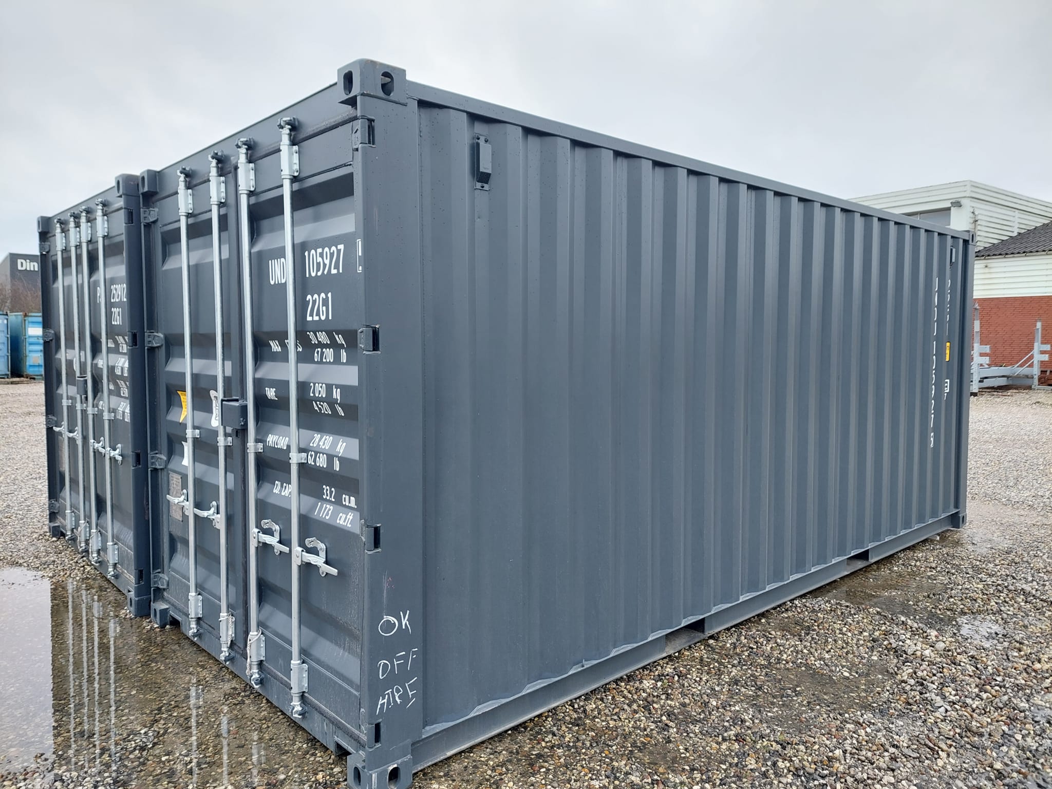 Isoleret container antracit framsida