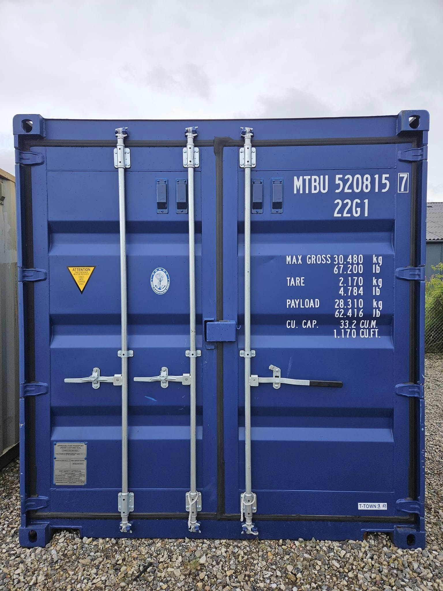 Isoleret container blå sida