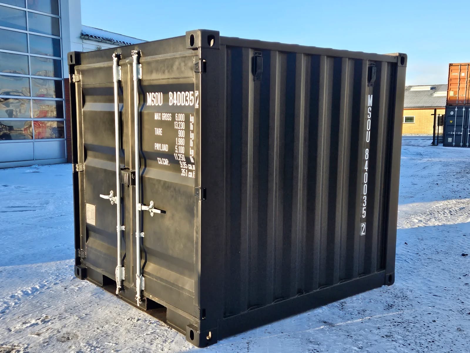 8 fots isolerad container 3/4 vinkel