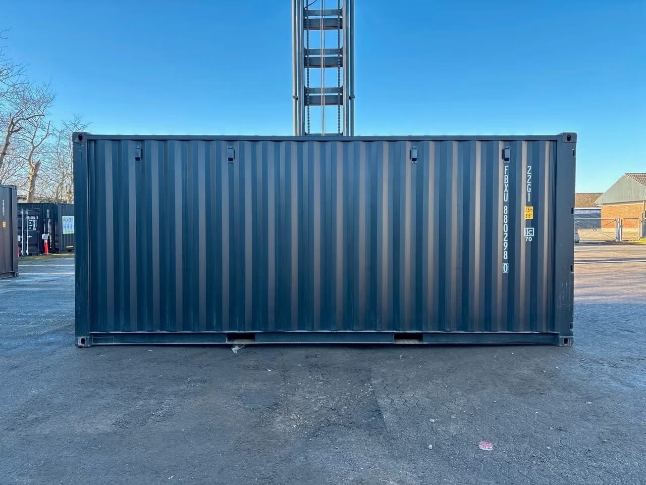 20 fots container stålgaragedør sida