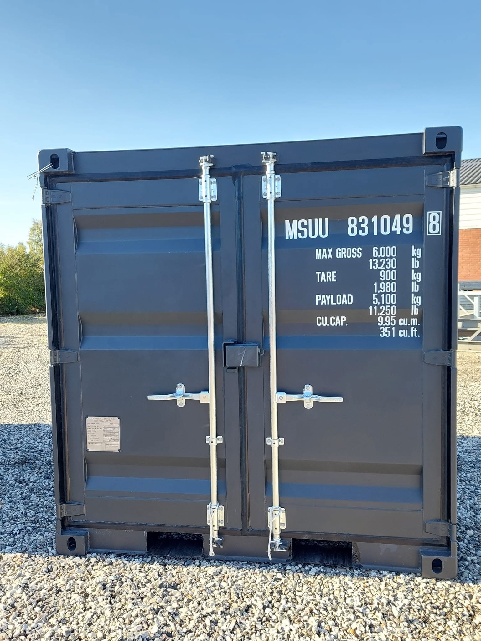 8 fots container dataplåt
