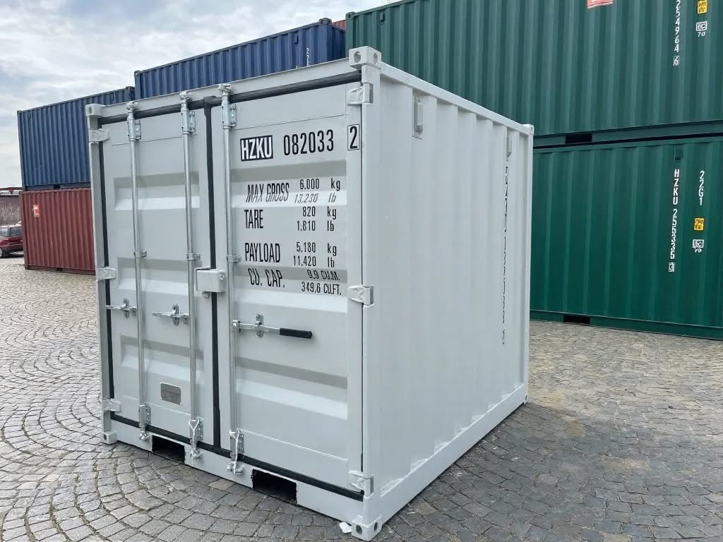 8 fots container hvid 3/4 vinkel data