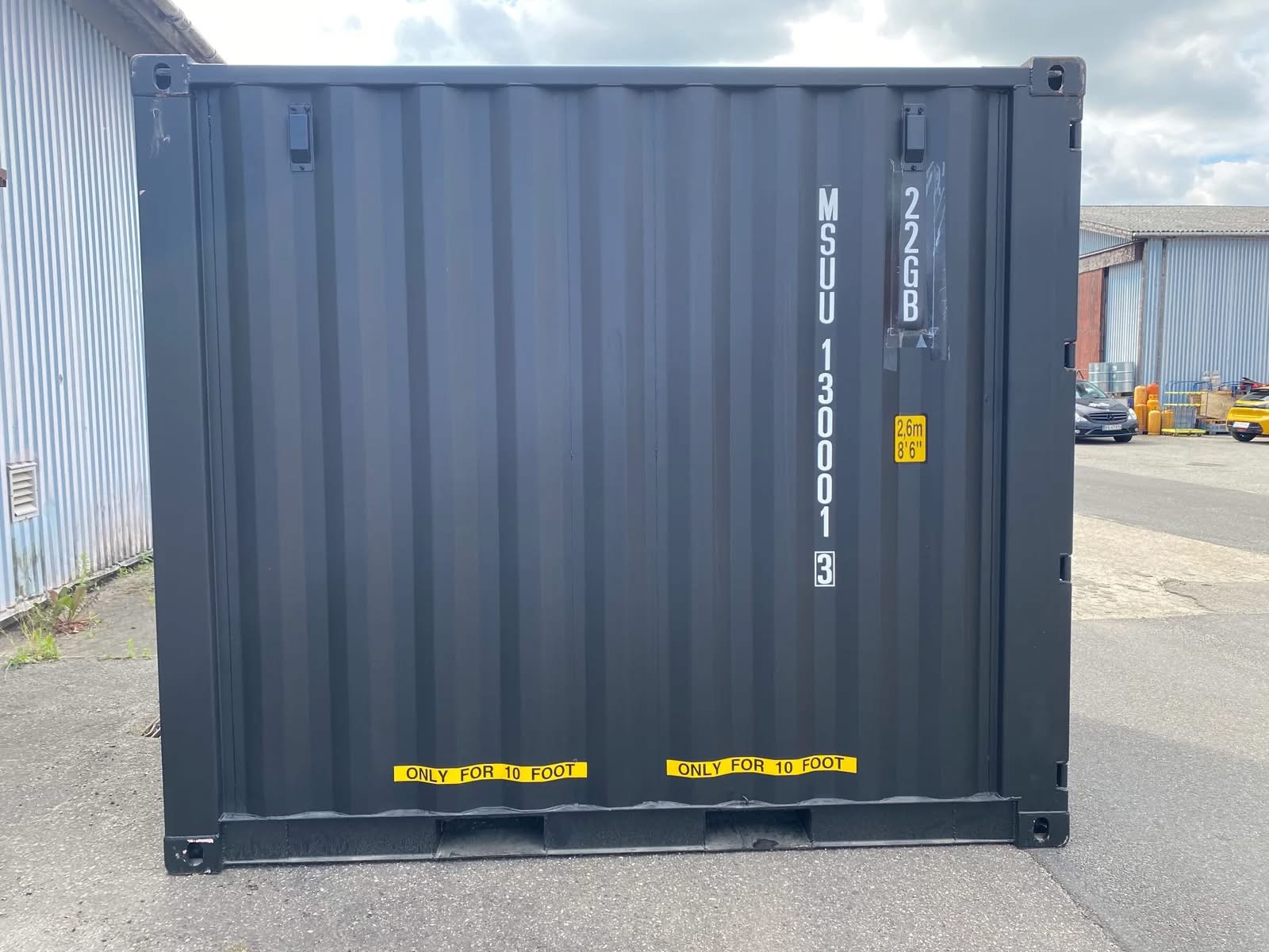 10 fots container sort forsida