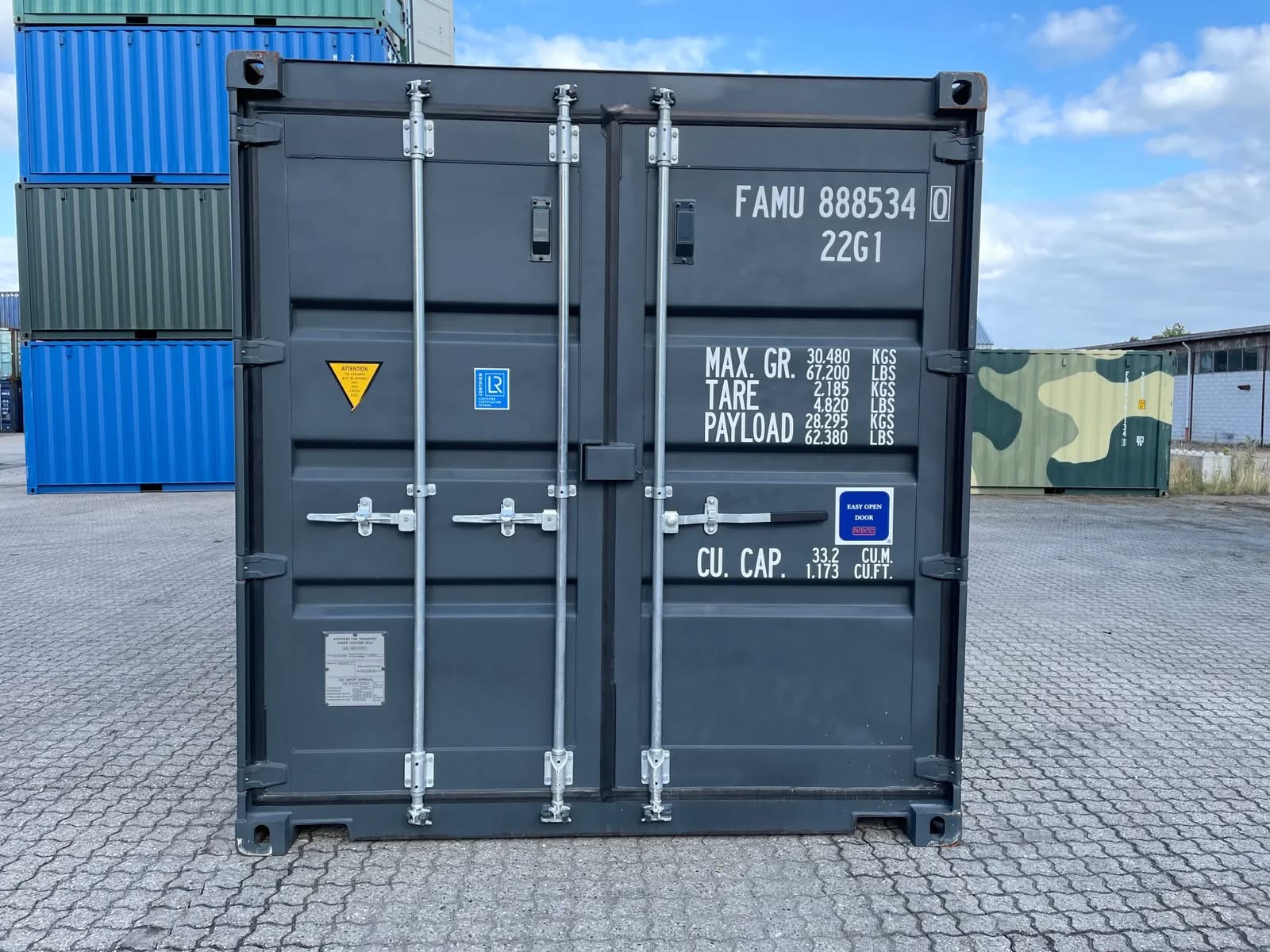 20 fots container dataplåt