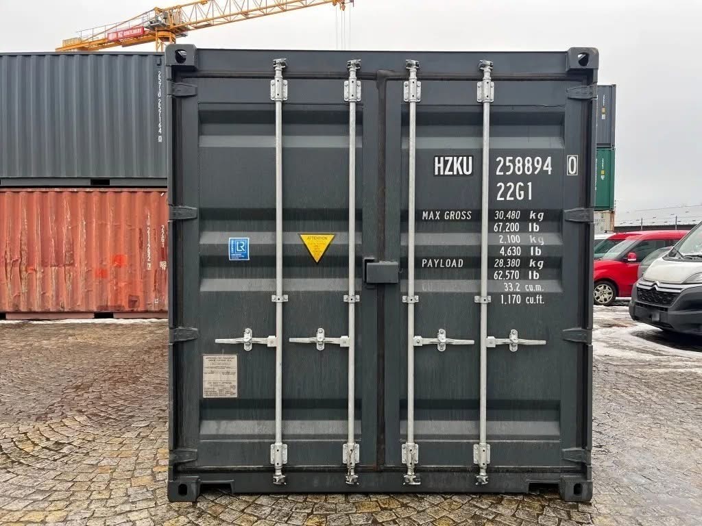 20 fots container antracitgrå porte principales