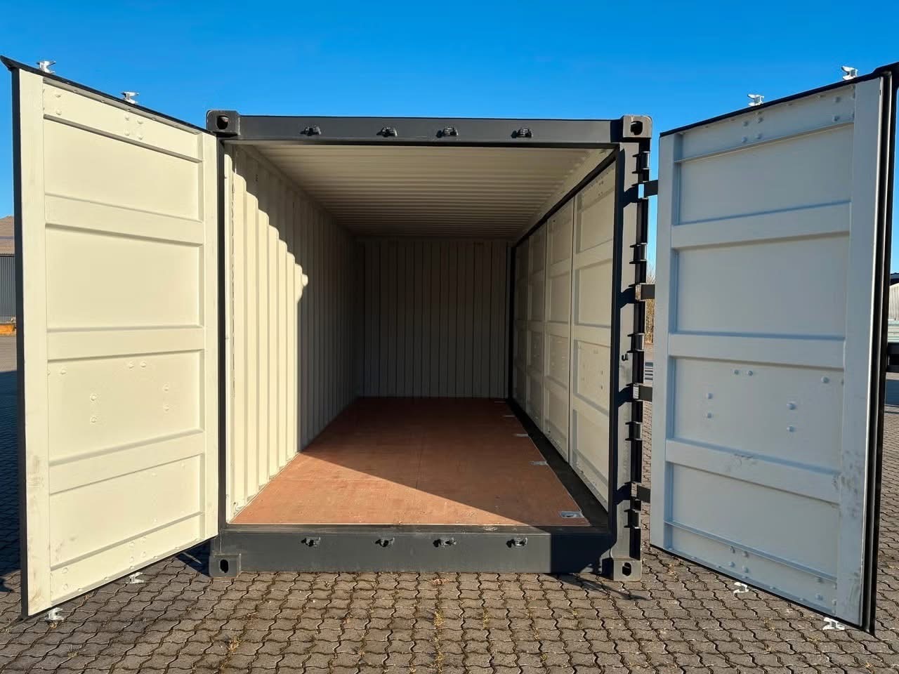 20 fots container sort fuld sidaåbning intérieur
