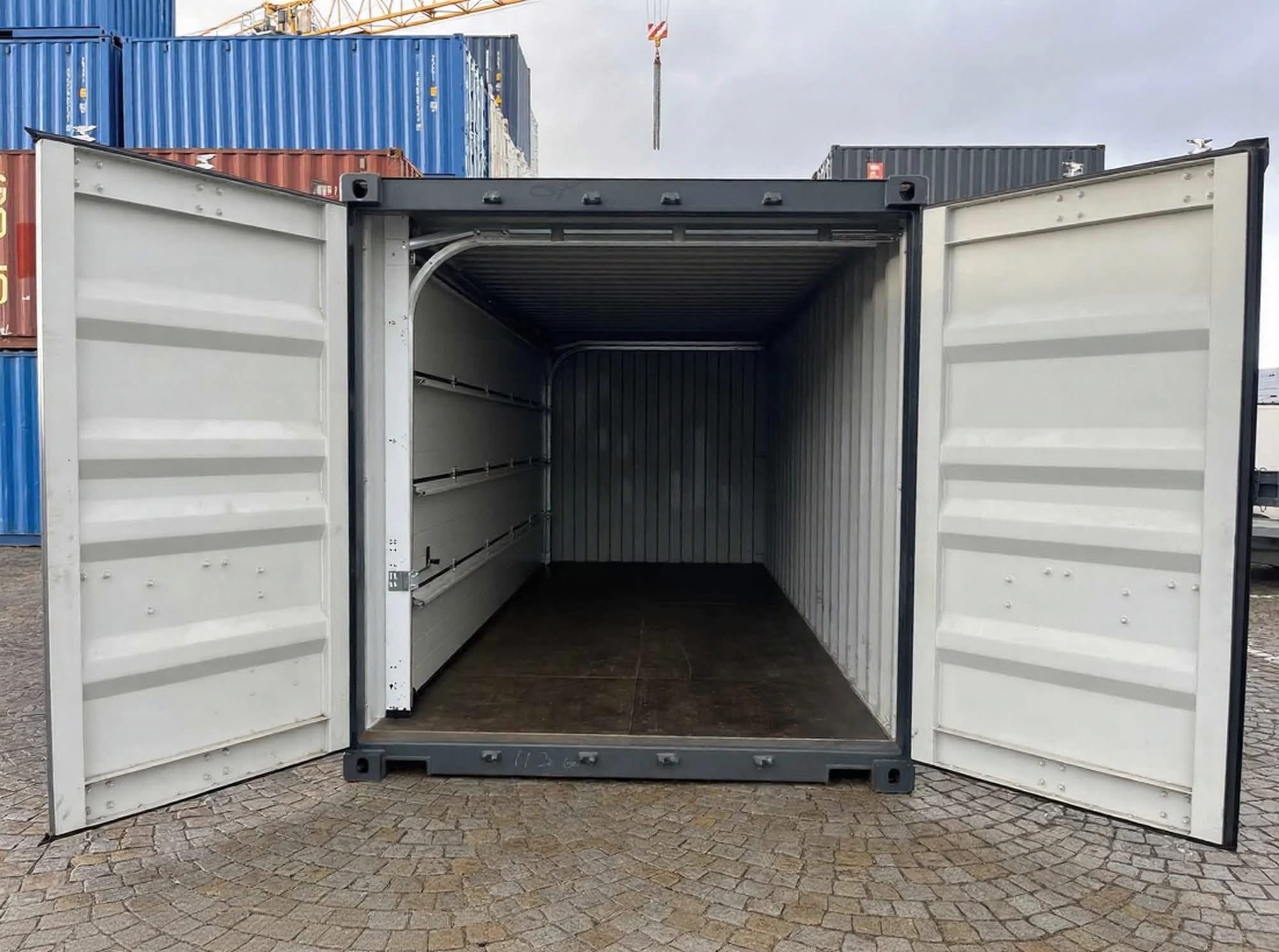 20 fots isolerad container portes principales ouvertes