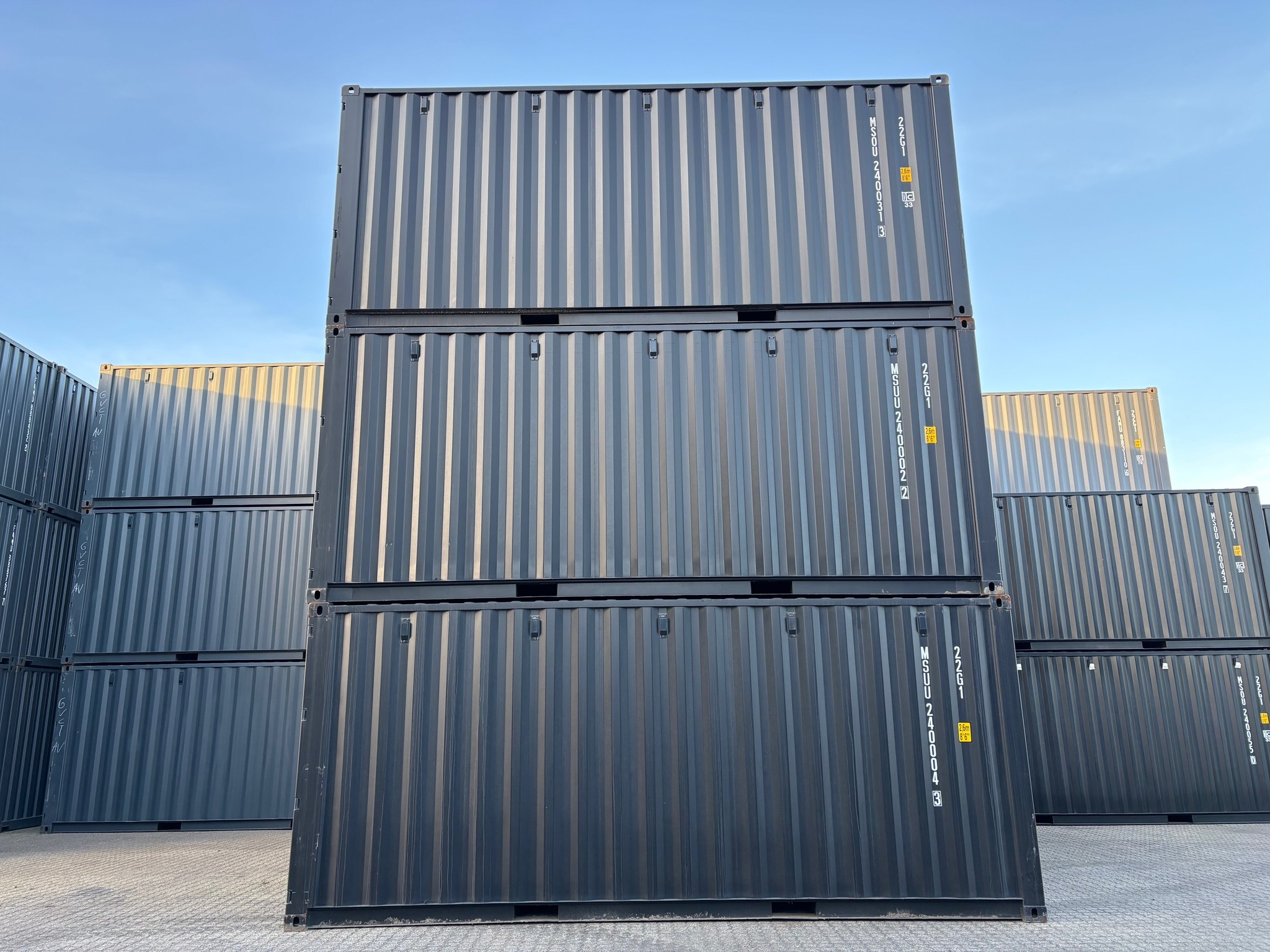 20 fots container sort RAL9005 stak
